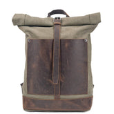 Vintage Waxed Canvas Roll Top Backpack_Cwab5547