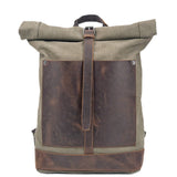 Vintage Waxed Canvas Roll Top Backpack_Cwab5547
