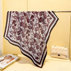 Geometric Herringbone Cotton-Linen Square Scarf_Cwasc03444