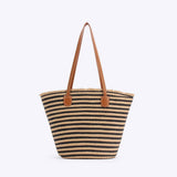 CASUAL SIMPLE LARGE CAPACITY SHOULDER STRAW BAG_CWAB4705