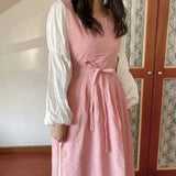 BAMBOO KNOTTED COTTON FULL BODY CAFE FLORAL APRON_CWMM5840