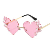 METAL RIMLESS PEARL HEART TEARS SUNGLASSES_CWASG0874