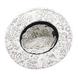 Wool Hat Leopard Print Hat White Flat Brim Jazz Hat_Cwah2541