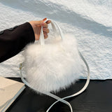 Winter Fox Fur Shoulder Crossbody Handbag Plush Bag_Cwab3974