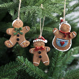 PAINTED RESIN GINGERBREAD XMAS TREE HANGING DECOR_CWMM9789