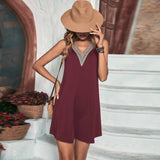 V-Neck Casual Knit Sleeveless Vest Holiday Dress