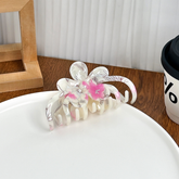 Vintage Floral Claw Clip Elegant Chinese Grip