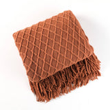 KNITTED SOLID COLOR SOFA BLANKET SHAWL BLANKET_CWMM0188