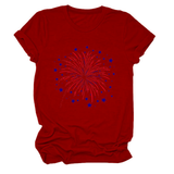 Trendy Loose Star Fireworks Graphic Tee For Women