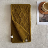 RETRO KNIT SCARF WOOL BLEND REVERSIBLE WRAP_CWASC2355