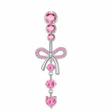 BUTTERFLY CZ BELLY RING WITH STAINLESS STEEL BAR_CWMM9250