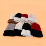 Women¡¯S Knit Two-Tone Pom Beanie Winter Hat_Cwah04990