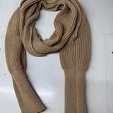 Cwasc1794_Elongated Solid Color Knitted Scarf With Sleeves