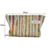 Wool Striped Makeup Bag Large Travel Wash Pouch_Cuab00718