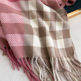 MODERN PLAID FRINGE SCARF WITH LUXE TEXTURE_CWASC2770
