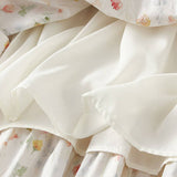 SWEET FLORAL A LINE ELASTIC WAIST MIDI SKIRT_CWBMS0365