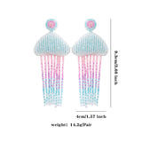 CUTE CARTOON DOLPHIN STARFISH RICE BEAD EARRINGS_CWAJE1647