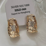 PERSONALIZED HIGH END IRREGULAR PLEATED EARRINGS_CWAJE1323