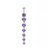 HOT COPPER CZ HEART BAR BELLY RING PIERCING_CWMM9327
