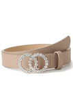 BEADS DETAIL DOUBLE O RING TRENDY LEATHER BELT_CWABE024