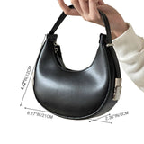 FASHION LOCK CRESCENT SHOULDER HANDBAG_CWAB0967