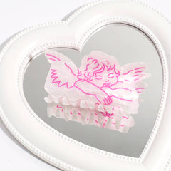 Vintage Acetate Hair Claw Angel Button Clip