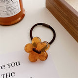 6PCS SET ACRYLIC BEAR FLOWER BOW HAIR TIES_CWAHA0337