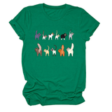 CUTE CAT GRAPHIC TEE 11 CATS TURN AROUND_CWTTS1495