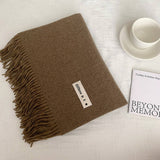 COLORBLOCK TASSEL SCARF THICK WRAP FOR STUDENTS_CWASC2281