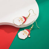 Xmas Tree Santa Wreath Asym Drop Earrings_Cwaje05890