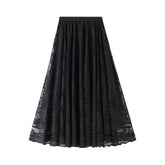 HIGH WAIST A LINE MIDI SKIRT WITH LACE OVERLAY_CWBMS0375