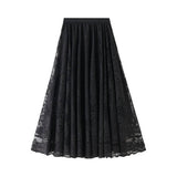 HIGH WAIST A LINE MIDI SKIRT WITH LACE OVERLAY_CWBMS0375