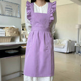 Waterproof And Oil-Proof Oxford Ruffled Cross Apron_Cwmm5827