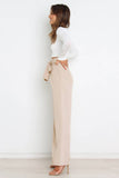 Women Tied Waist Wide Leg Office Work Pants