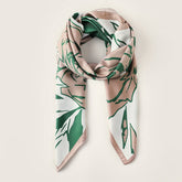 FLORAL PRINT SATIN SCARF FOR WOMEN LARGE SQUARE_CWASC0198