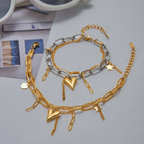 GOLD SILVER HEART BRACELET IN STAINLESS STEEL_CWAJE4650