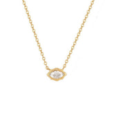 Zirconia Val Round Pendant Necklace_Cwmm5291