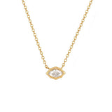 Zirconia Val Round Pendant Necklace_Cwmm5291
