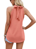 Waistcoat Halter Top Keyhole Sleeveless Shirt