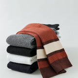 2024 NEW COLOR CONTRAST STRIPED MID CALF SOCKS_CWMS0649