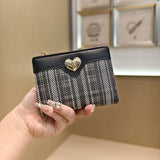 New Fashion Houndstooth Heart 2-Fold Wallet_Cwab06248