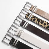 Versatile Pink-Buckle Leopard Print Belt
