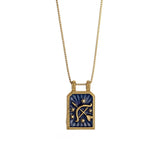 Vintage Square Zodiac Necklace With Enamel_Cwmm8840