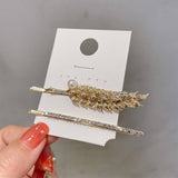 GILDED WHEAT EAR WITH RHINESTONE AND PEARL HAIRPIN_CWAHA4790
