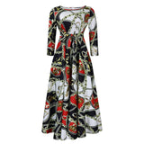 FASHIONABLE PRINTED LACE UP OVERSIZED DRESS_CWDMD3696