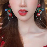 LOVE HEART FLOWER BOWKNOT CUTE FASHION EARRINGS_CWAJE1711