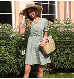 V-Neck Print Lady Mori One-Piece Dress