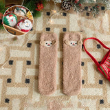 SANTA CLAUS FUZZY CHRISTMAS SOCKS GIFTS FOR WOMEN_CWMS0766