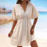 LACE PANEL BIKINI BEACH COVER UP_CWMM1237