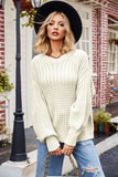 Solid Color Crew Neck Plus Size Pullover Sweater